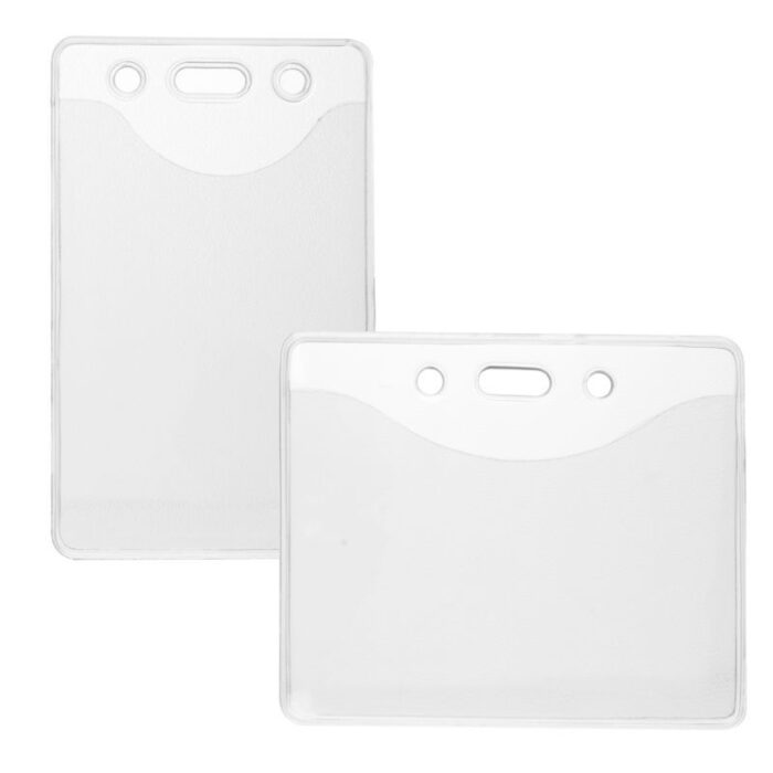 ID Card Badge Holder Horizontal/Vertical, Clear PVC Card Holder For Credit Card