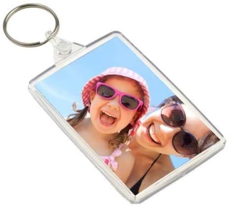 Clear Plastic BLANK KEY RINGS Photo Insert (70mm x 45mm)