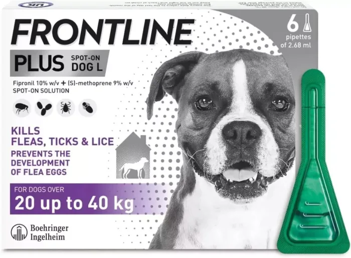 FRONTLINE Plus Large Dog Flea & Tick Treatment - 6 Pipette ( Large dog
